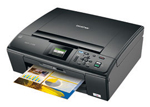DCP-J125 Impresora multifunción de inyección de tinta color compacta con pantalla LCD color de 4,8 cm y unidad lectora y grabadora de tarjetas.