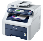 MFC-9120CN Equipo multifunción láser color con tecnología LED, compacto con fax, alimentador de documentos y tarjeta de red.